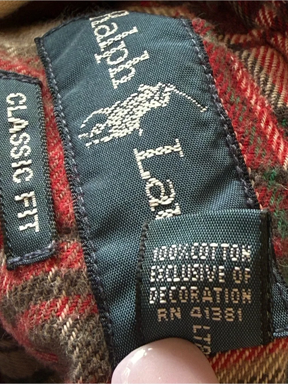 Ralph Lauren Classic Fit XL Red Plaid 100% Cotton Flannel Shirt